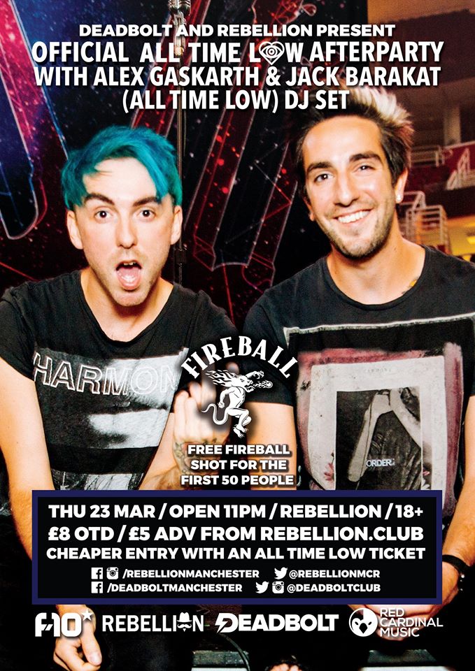All Time Low Official Afterparty Manchester Deadbolt