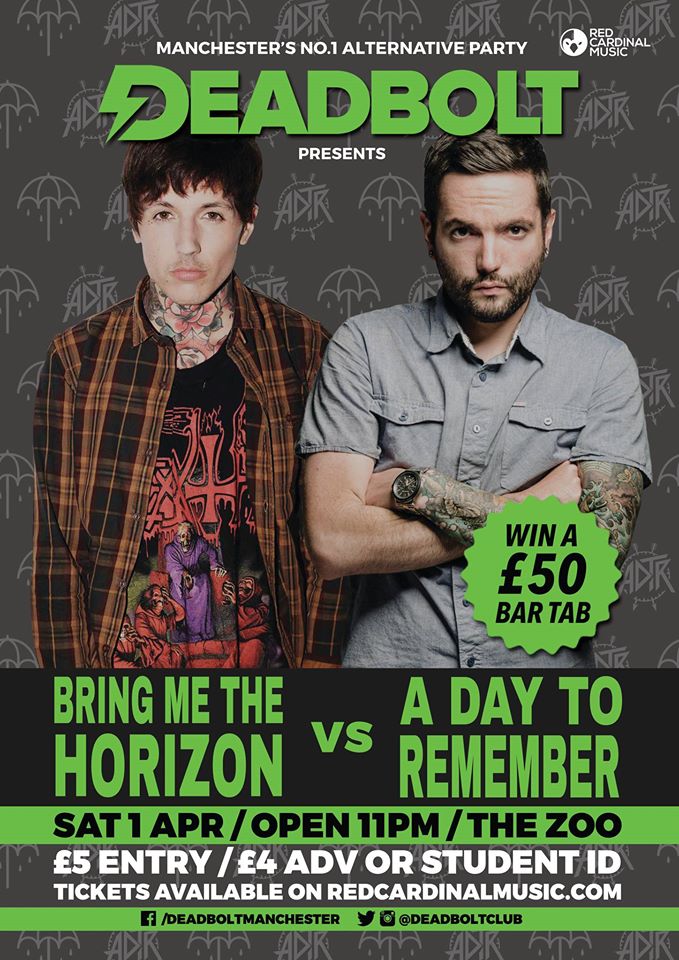 Deadbolt Bring Me The Horizon A Day To Remember Manchester