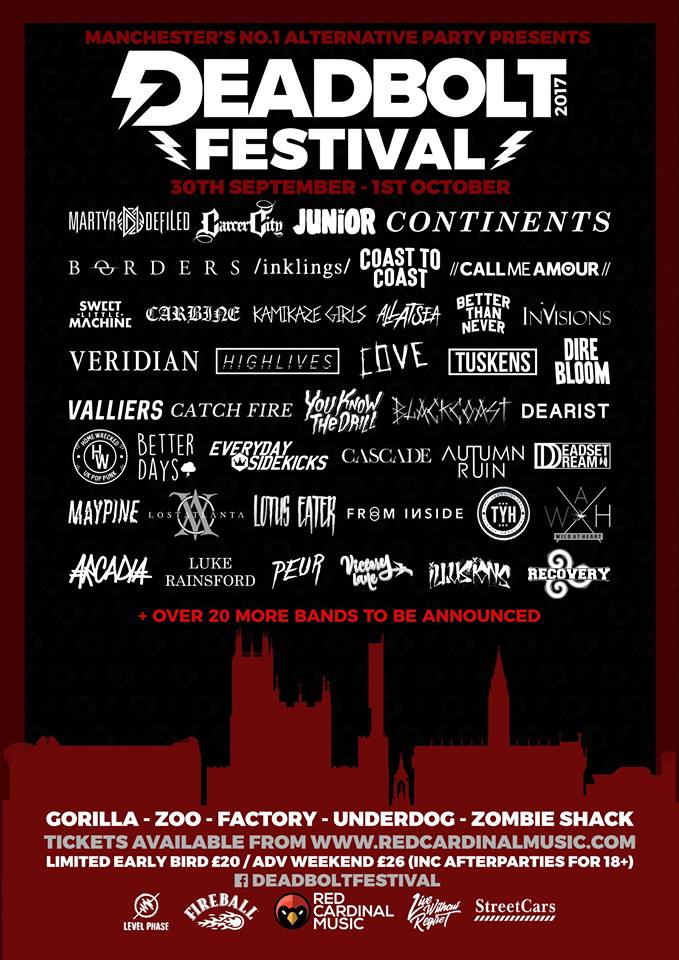Deadbolt Festival announces second wave of bands - Red Cardinal Music - Manchester