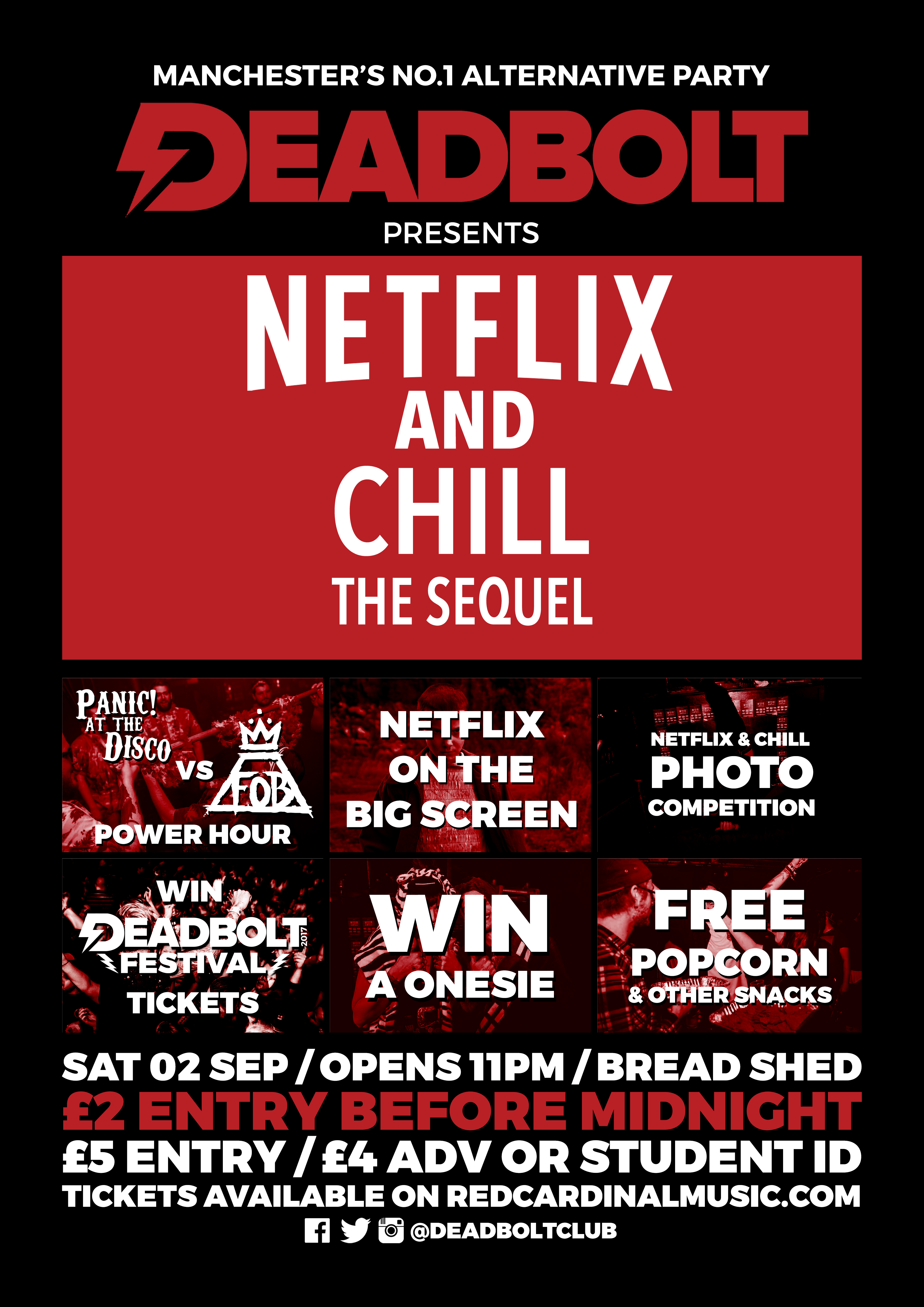 Deadbolt Netflix and Chill - Breadshed -Alternative Night Manchester - Red Cardinal Music