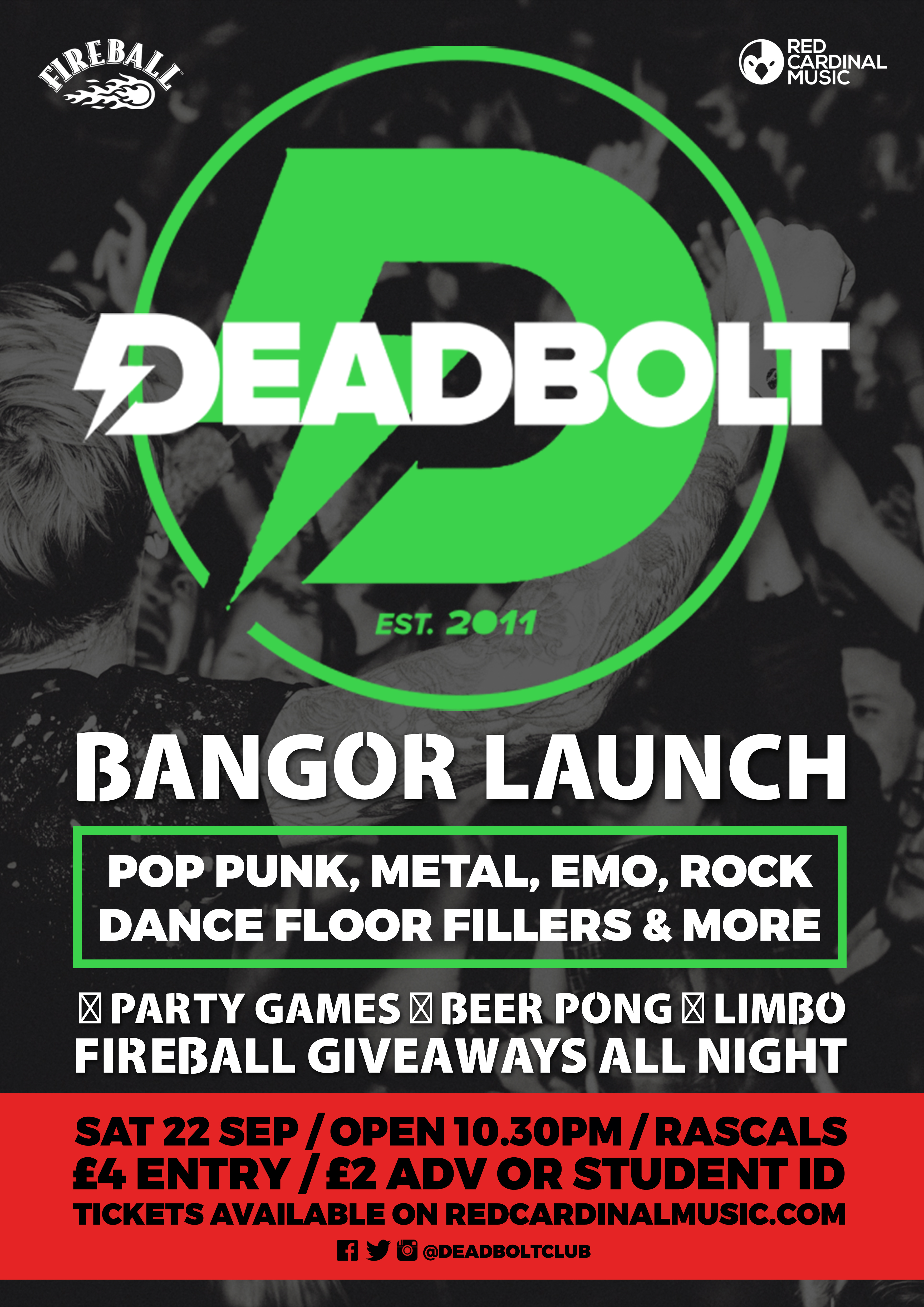 Deadbolt Bangor Launch Sep 18 - Rascals - RGB For Web