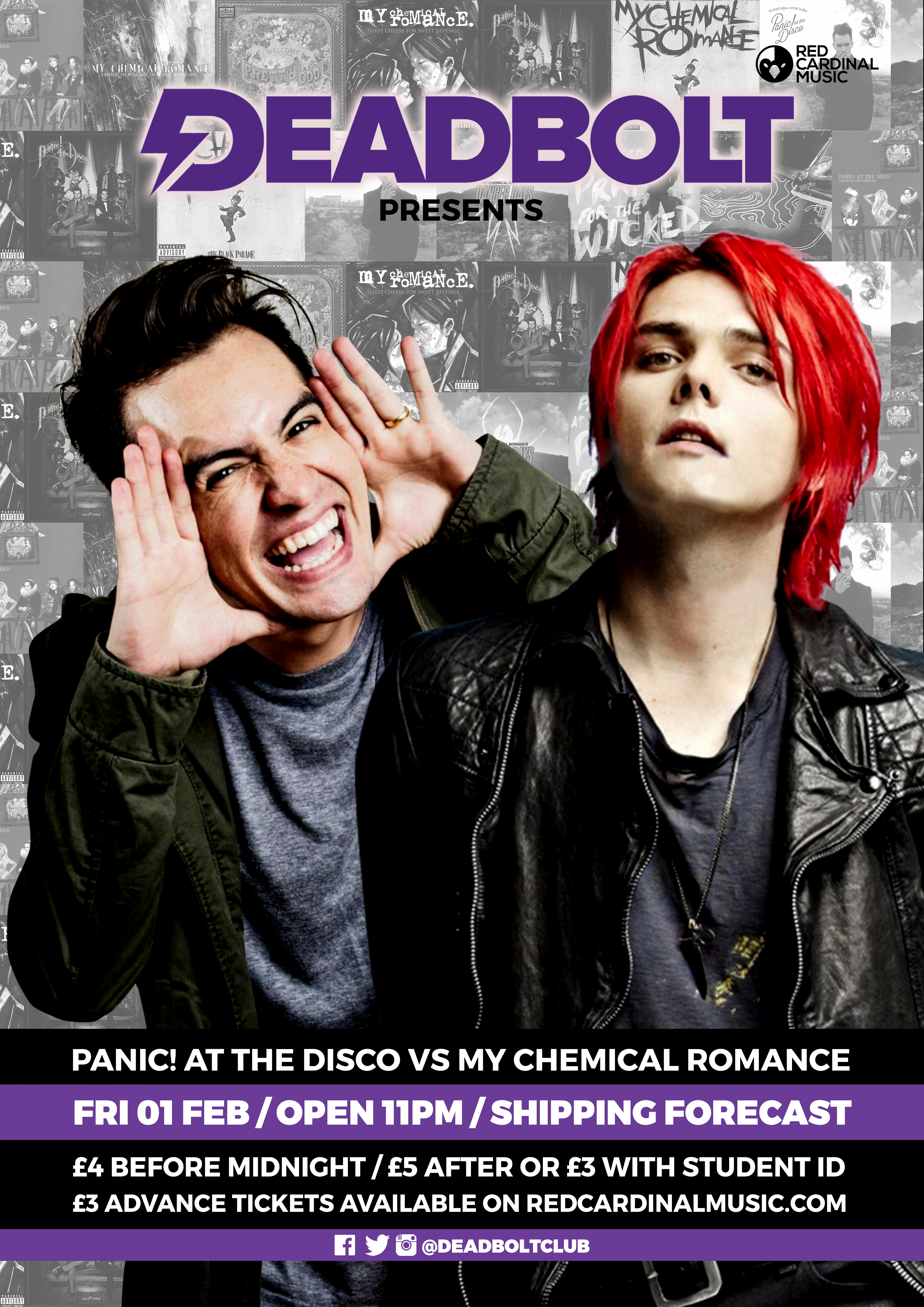 Deadbolt - Panic! At The Disco vs My Chemical Romance Special - Alternative Club Liverpool - Red Cardinal Music