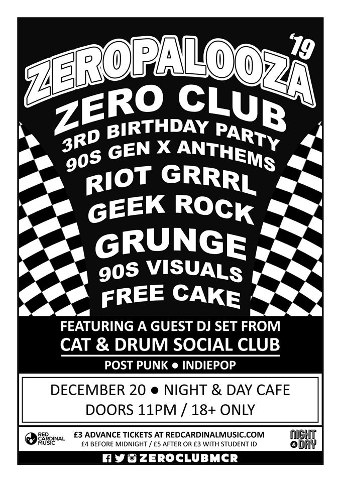 Zero Club - Dec 19 - Zeropalooza - Red Cardinal Music - Night & Day - Manchester