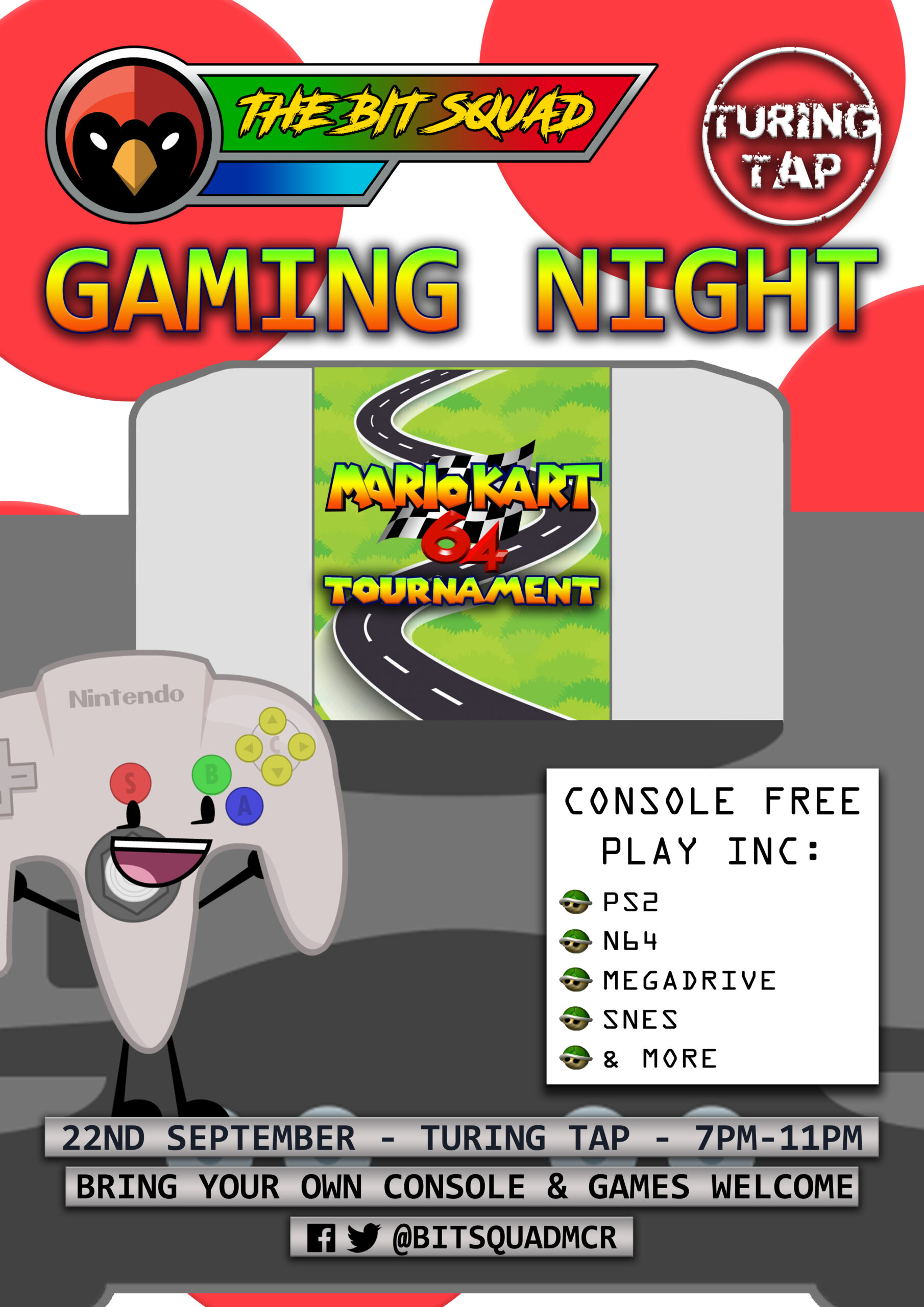 The Bit Squad - Turing Tap - 22 Sep 21 - Mario Kart 64 Tournament - RGB Web