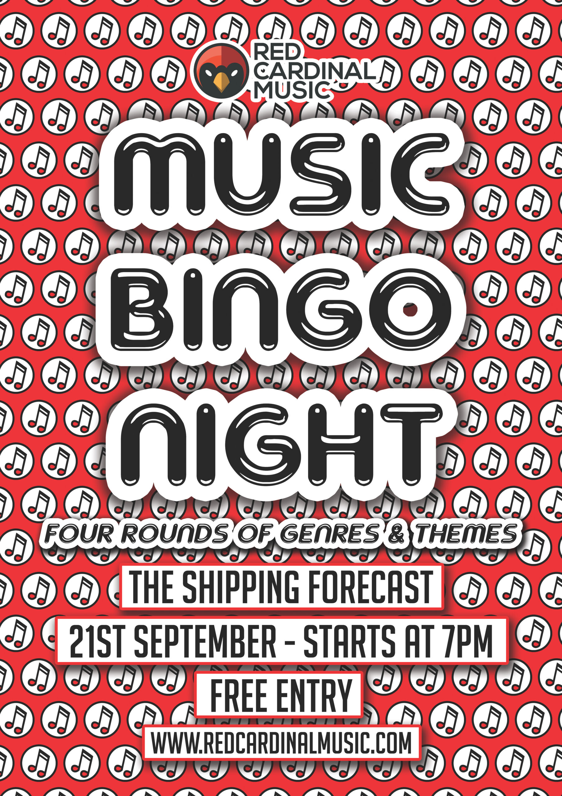 Red Cardinal Music - Music Bingo - Shipping Forecast - Sep 2021 - RGB Web