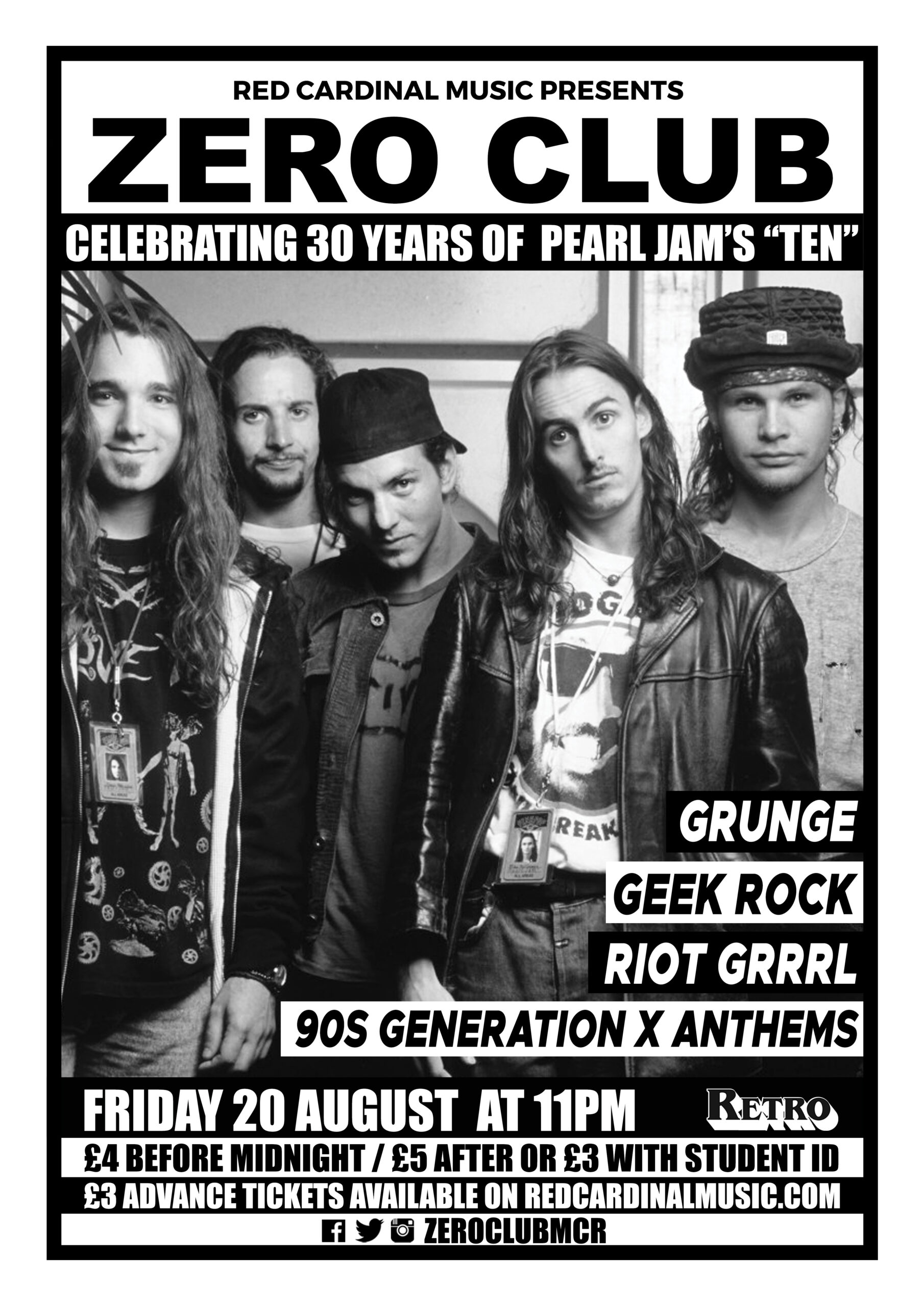 Zero Club - Pearl Jam Special - Aug 21 - Poster - RGB Web