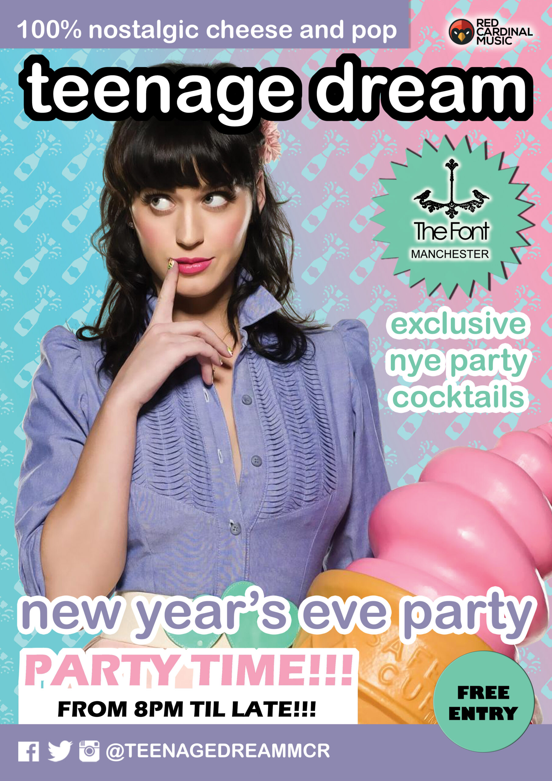Teenage Dream - NYE 21 - The Font Manchester - Poster - RGB