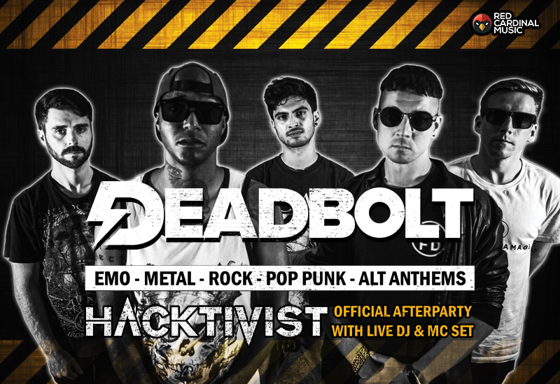 Deadbolt Manchester - Hacktivist Afterparty - May 2022 - The Bread Shed - Red Cardinal Music